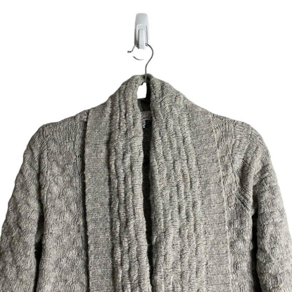 Talula Women's Light Gray Cable Knit Open Front Cardigan - Picture 2 of 8